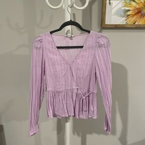 American Eagle Lilac wrap blouse